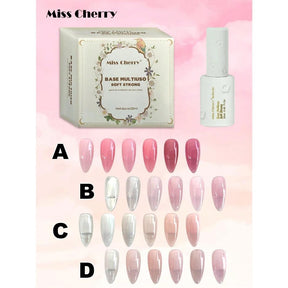 HEMATPOFREE MISS CHERRY Gel esmalte semipermanente para uñas Uv Led BASE MULTIUSO SOFT STRONG 6 pcs