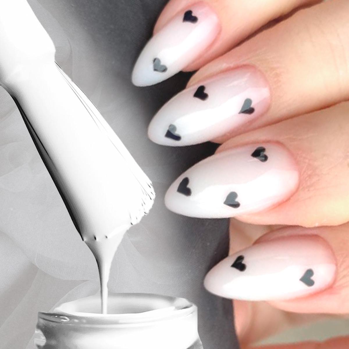 Miss Cherry Kit Clasico Gel en Blanco y Negro Lampara Top Base y regalo kit ´profesional de uñas semipermanente