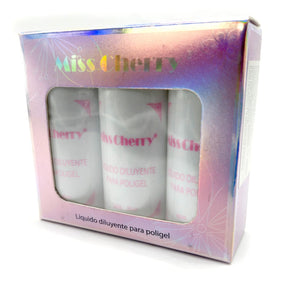 Miss Cherry  Líquido Diluyente para Polygel Uñas Arte Nails Gel Esmalte 3 PIEZAS