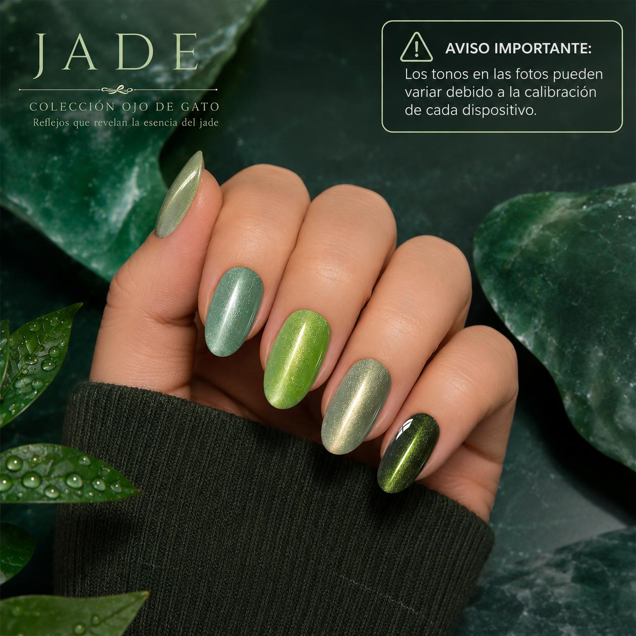 Miss Cherry Jade efecto ojo de gato gama de esmaltes profesionales uñas gel