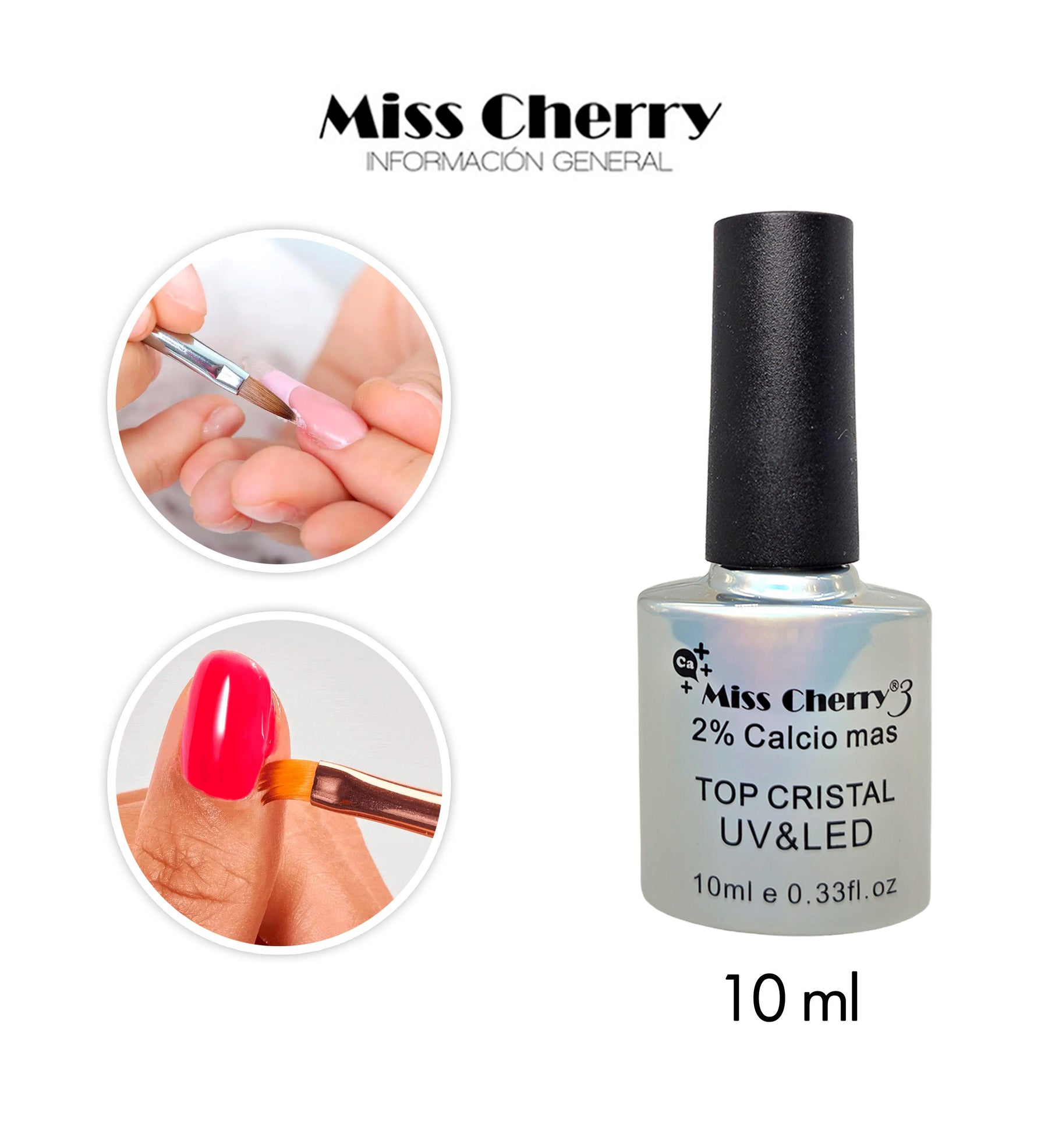 Miss Cherry Top Cristal UV&Led 10ml 12 pcs Uñas Esmalte