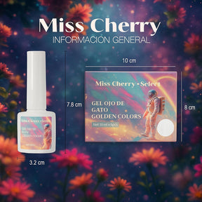 Miss Cherry Gama GOLDEN COLORS Efecto ojo de gato, manicura profesional Nail  10ml 6 Piezas