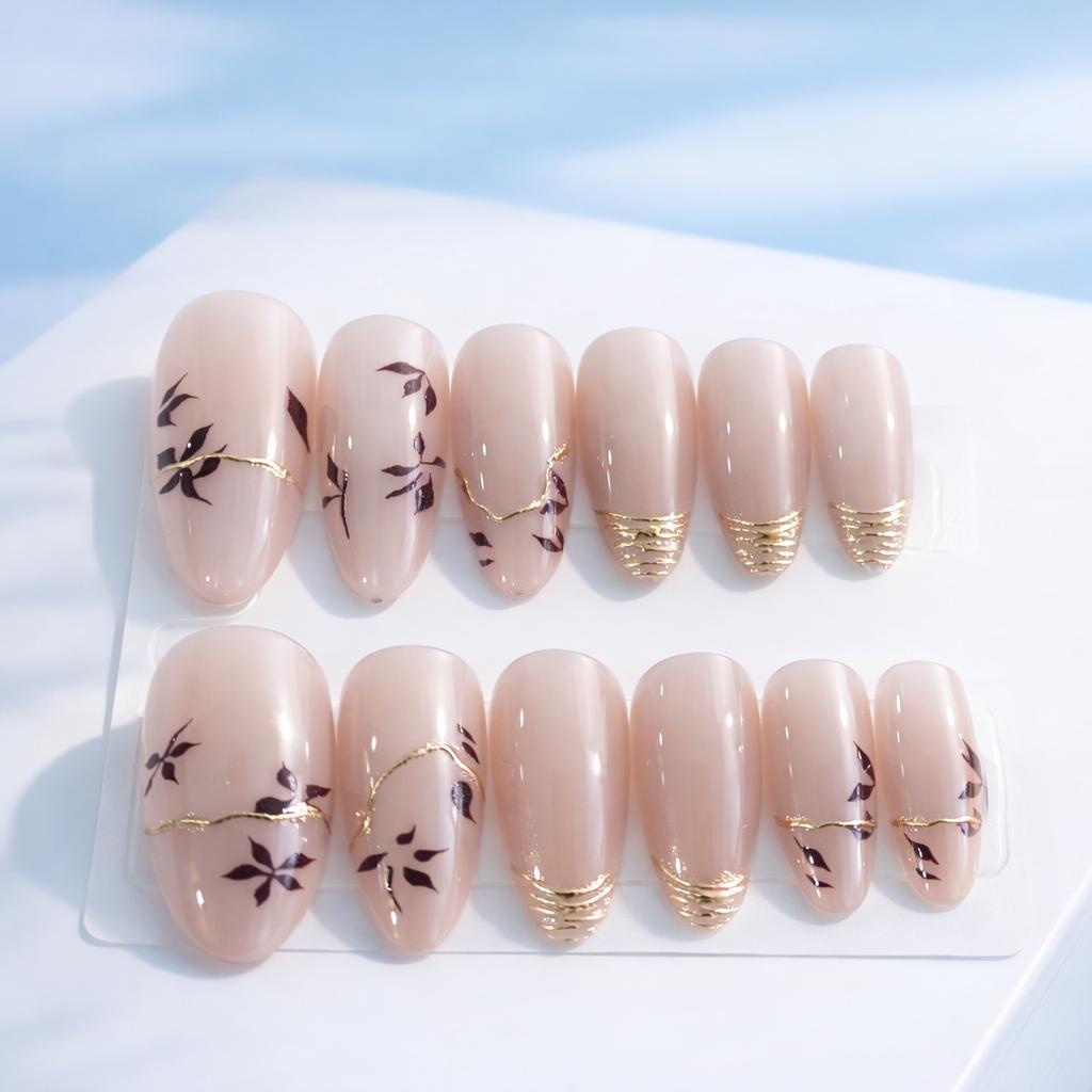 Miss Cherry Uñas postizas Press on con diesño Ojo de gato Tips