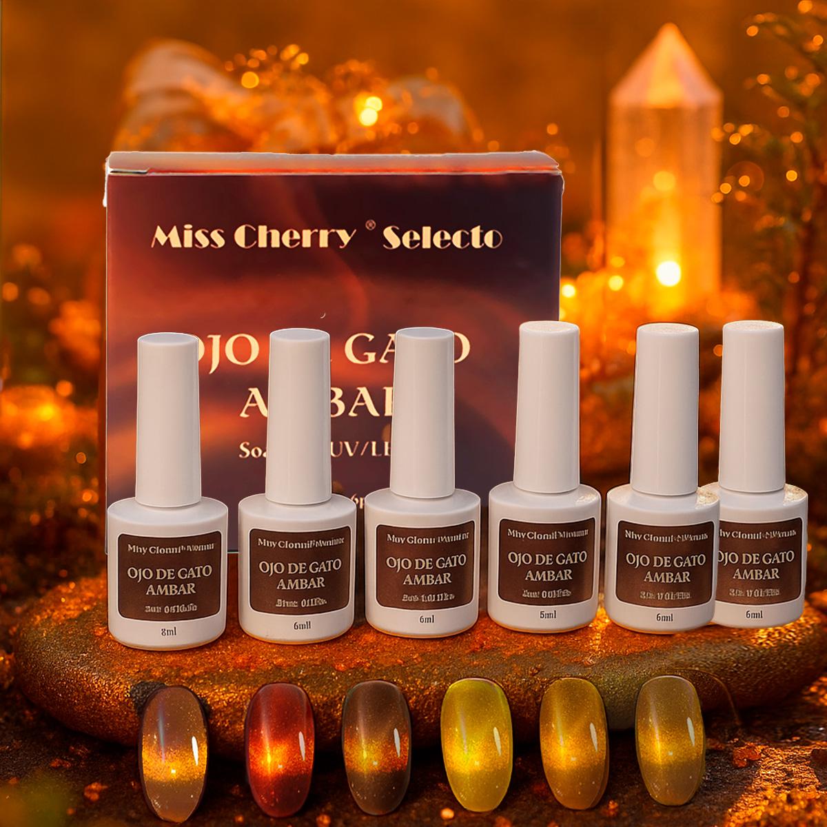 Miss Cherry Gama Ambar Efecto Ojo de Gato Gelish gel simipermanente UV LED profesional