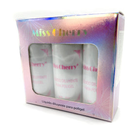 Miss Cherry  Líquido Diluyente para Polygel Uñas Arte Nails Gel Esmalte 3 PIEZAS