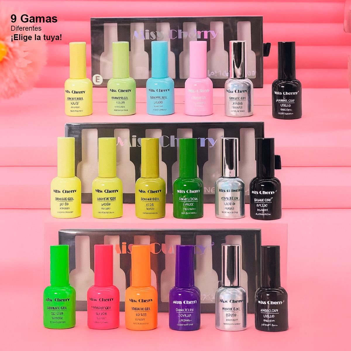Miss Cherry Gama Gelish Colores 6pzas de 18ML  gel UV/LED semipermanente de 18ml cada uno