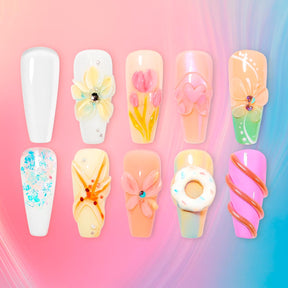 Miss Cherry Pegamento con Punta Tipo Aguaja 6 Pz pegamento gotero para el arte en uñas Art nail manicura