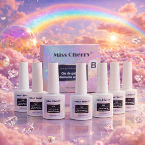 Miss Cherry DIAMANTE ARCOIRIS 6 pcs gama profesional para uñas UV LED gel semipermanente
