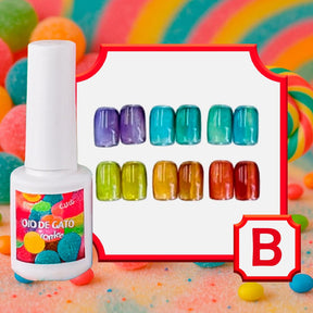 Miss Cherry Gel Esmalte Semipermanente para Uñas Ojo de Gato Suger 6 pzs 10 ml