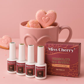 Miss Cherry Chocolate Efecto sal Marina gel semipermanete traslucido con efecto textura