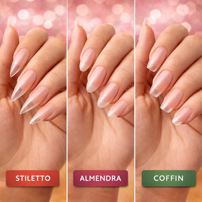 Miss Cherry Kit Tips prelimados con Rubber Gel profesional para ectension de uñas profesional