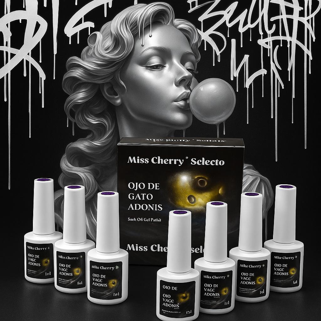 Miss Cherry Gel ojo de Gato ADONIS 10ml 6 Piezas uñas profesional