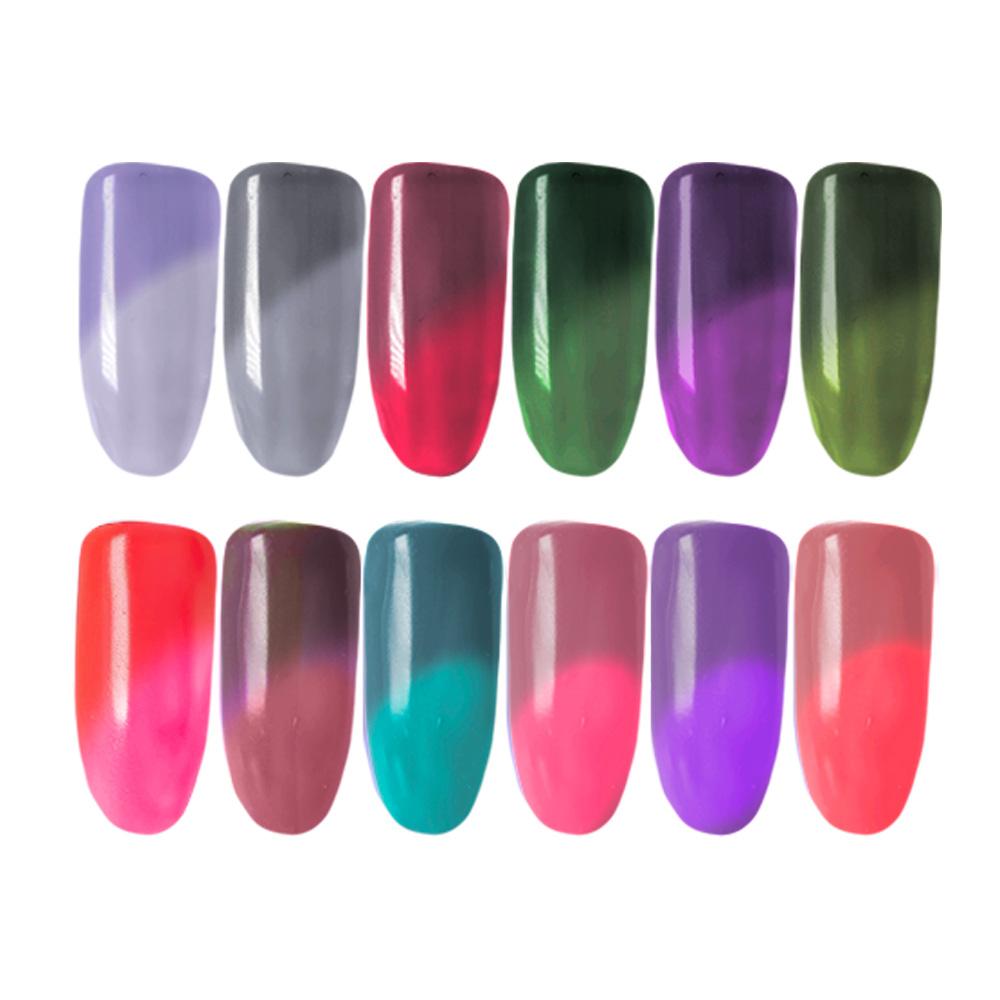 Miss Cherry Gel Esmalte Semipermanente Efecto Térmico para Uñas 12 pzs 10 ml