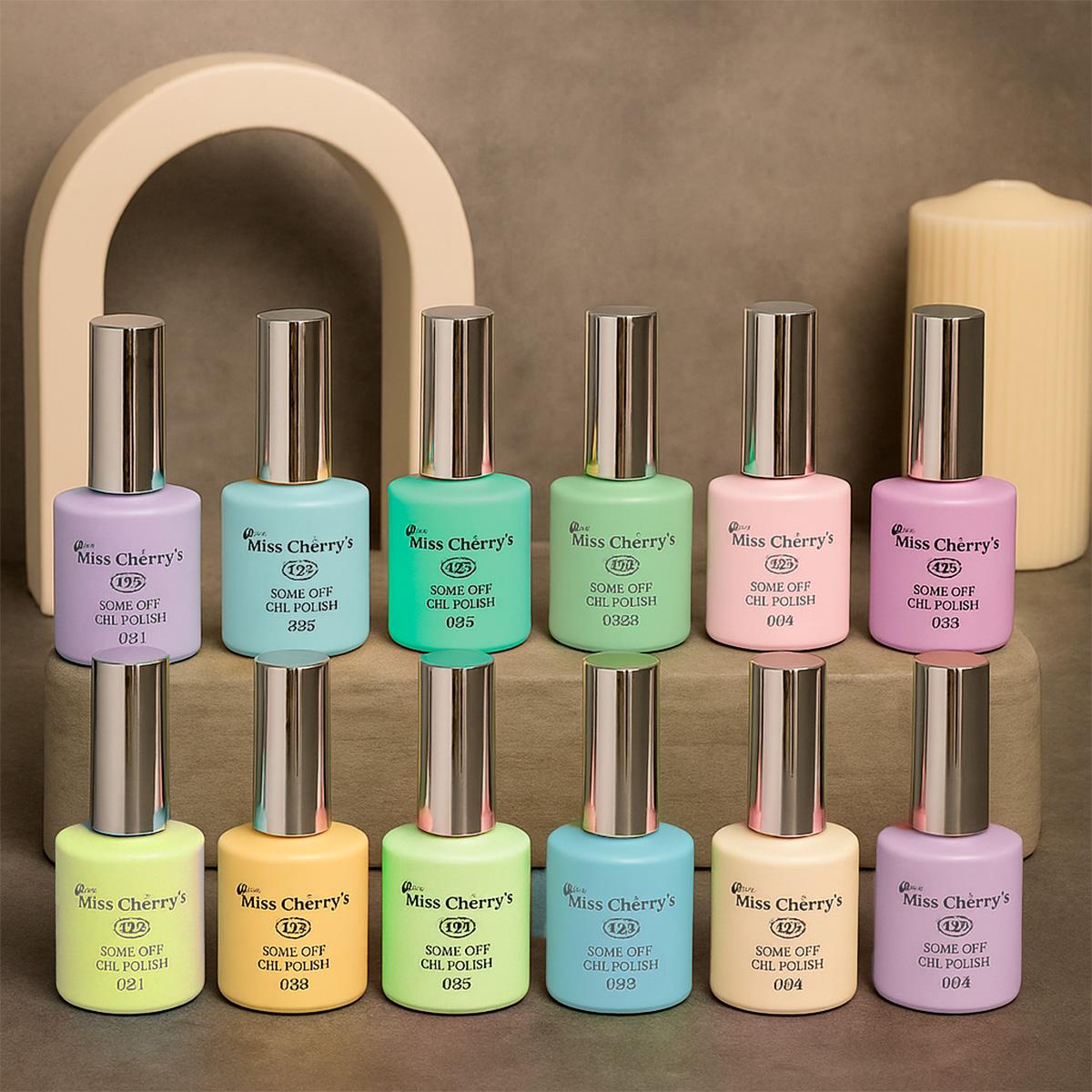 Miss Cherry Gel semipermanente GAMA F para uñas UV/LED 12 pcs
