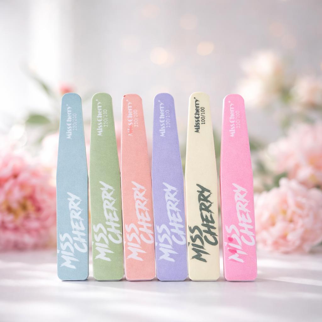 Miss Cherry Kit de Lima 6 Limas de Alta Precisión para Manicura y Pedicura Profesional en casa