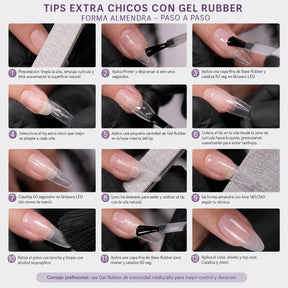 Miss Cherry Kit 504 Tips prelimados con Rubber Gel profesional y lima para extension de uñas profesional