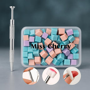 Miss Cherry Difuminador SET de Esponjas y Pinza Para Difuminar color en uñas aplicador para degradado
