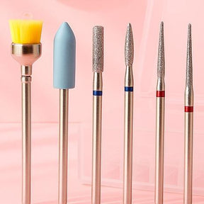 Miss Cherry 10 piezas de brocas de cerámica para uñas, pulidora de uñas eléctrica, brocas para pulidora, herramientas de decoración de uñas para manicura y pedicura