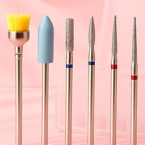 Miss Cherry 10 piezas de brocas de cerámica para uñas, pulidora de uñas eléctrica, brocas para pulidora, herramientas de decoración de uñas para manicura y pedicura