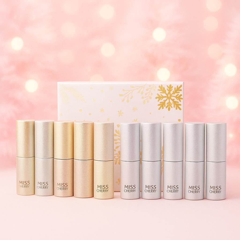 Miss Cherry Plata y Dorado Luz de nieve gama especial de Navidad manicura profesional de uñas UV LED