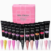 Miss Cherry Polygel manicura con glitter set 12 pz