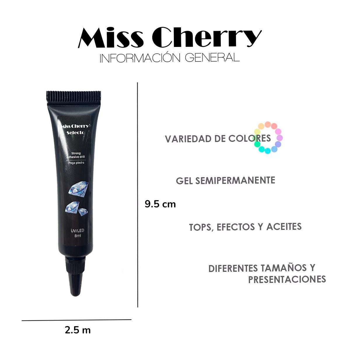 Miss Cherry Pegamento para cristales y piedreria en uñas12p  Pegamento para el arte en uñas