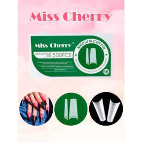 Miss Cherry Tips para el arte de las uñas acrilicas naturales 500 pcs