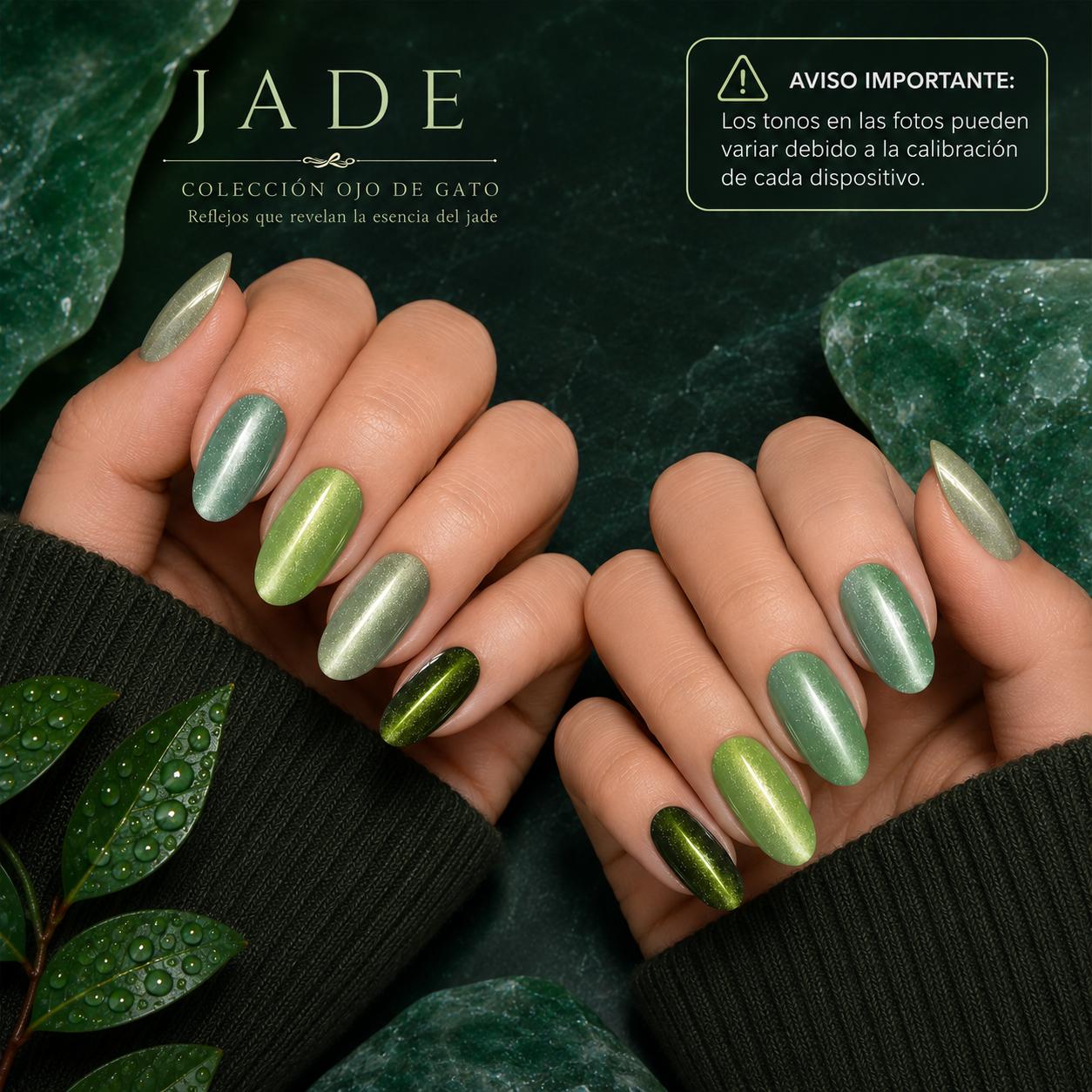 Miss Cherry Jade efecto ojo de gato gama de esmaltes profesionales uñas gel