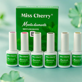 MISS CHERRY Gel MENTA DIAMANTE 6 pcs UV LED semipermanente profesional uñas