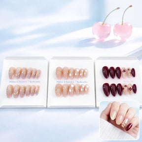 Miss Cherry Uñas postizas Press on con diesño Ojo de gato Tips