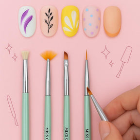 Miss Cherry Juego de pinceles 5 piezas para uñas Manicura diseño