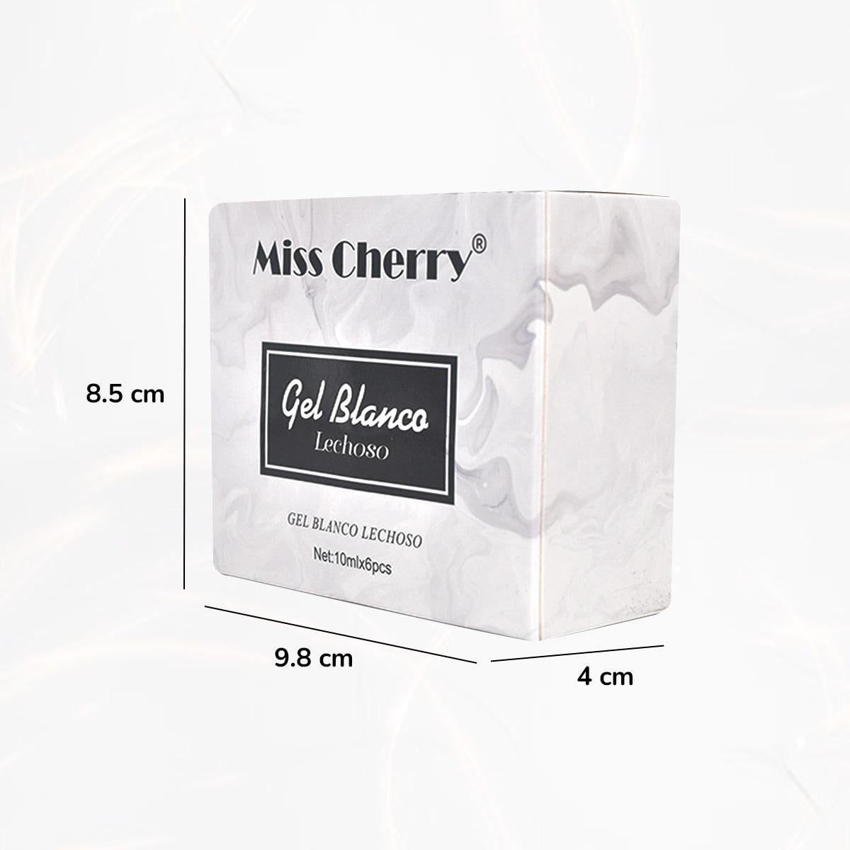 Miss Cherry Gel Blanco Lechoso Uv/led Gel Semi Permanente Uñas Gel Semipermanente Lechoso 6PCS