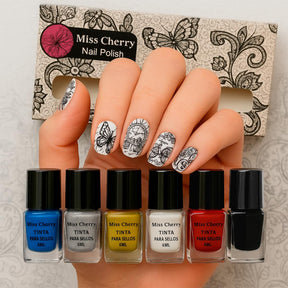Miss Cherry Tinta para sellos Stamping en uñas barniz semipermanente Esmalte profesional