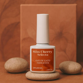 Miss Cherry Gel Esmalte Semipermanente para Uñas Ojo de Gato Terracota 6 pzs 10 ml