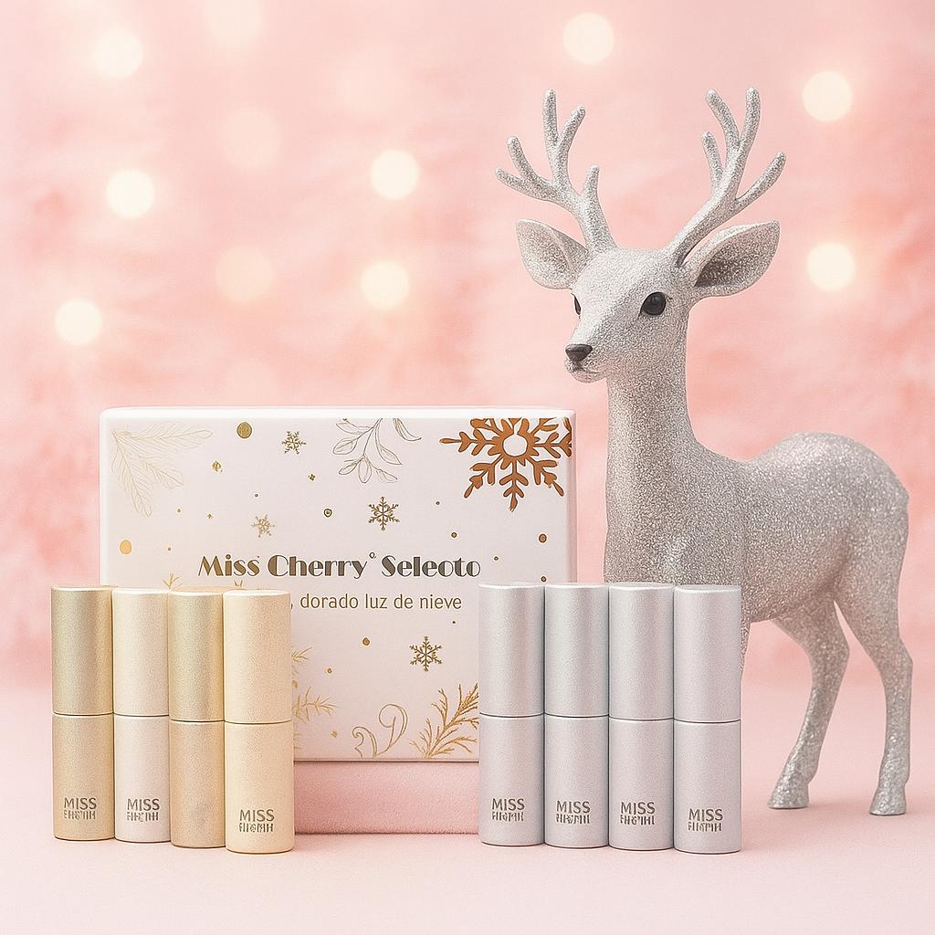 Miss Cherry Plata y Dorado Luz de nieve gama especial de Navidad manicura profesional de uñas UV LED