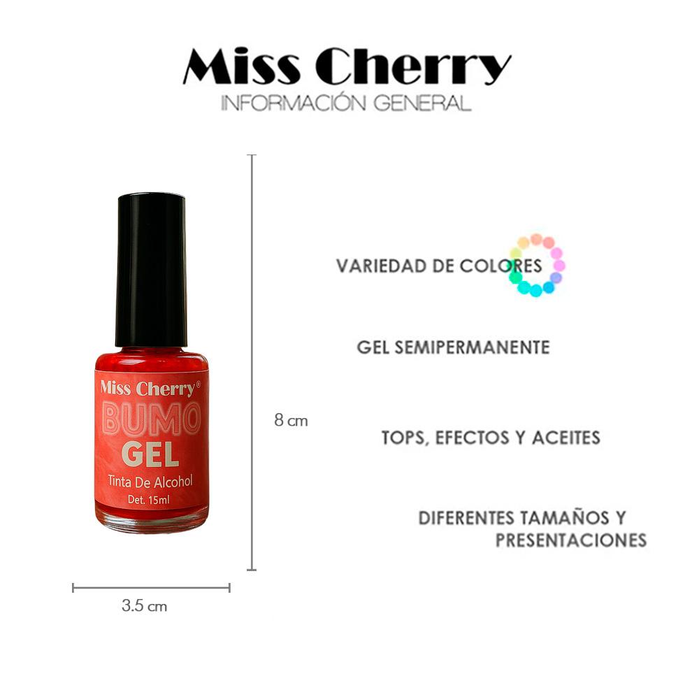 Miss Cherry Gel Esmalte Semipermanente Bumo 15 ml 12 pzs