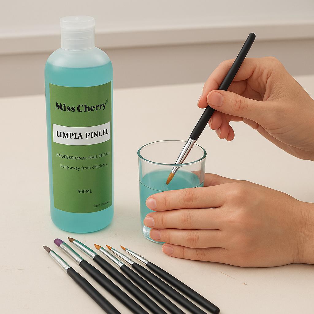 Miss Cherry Set 15 pinceles con Limpia pincel y toallitas de gasas