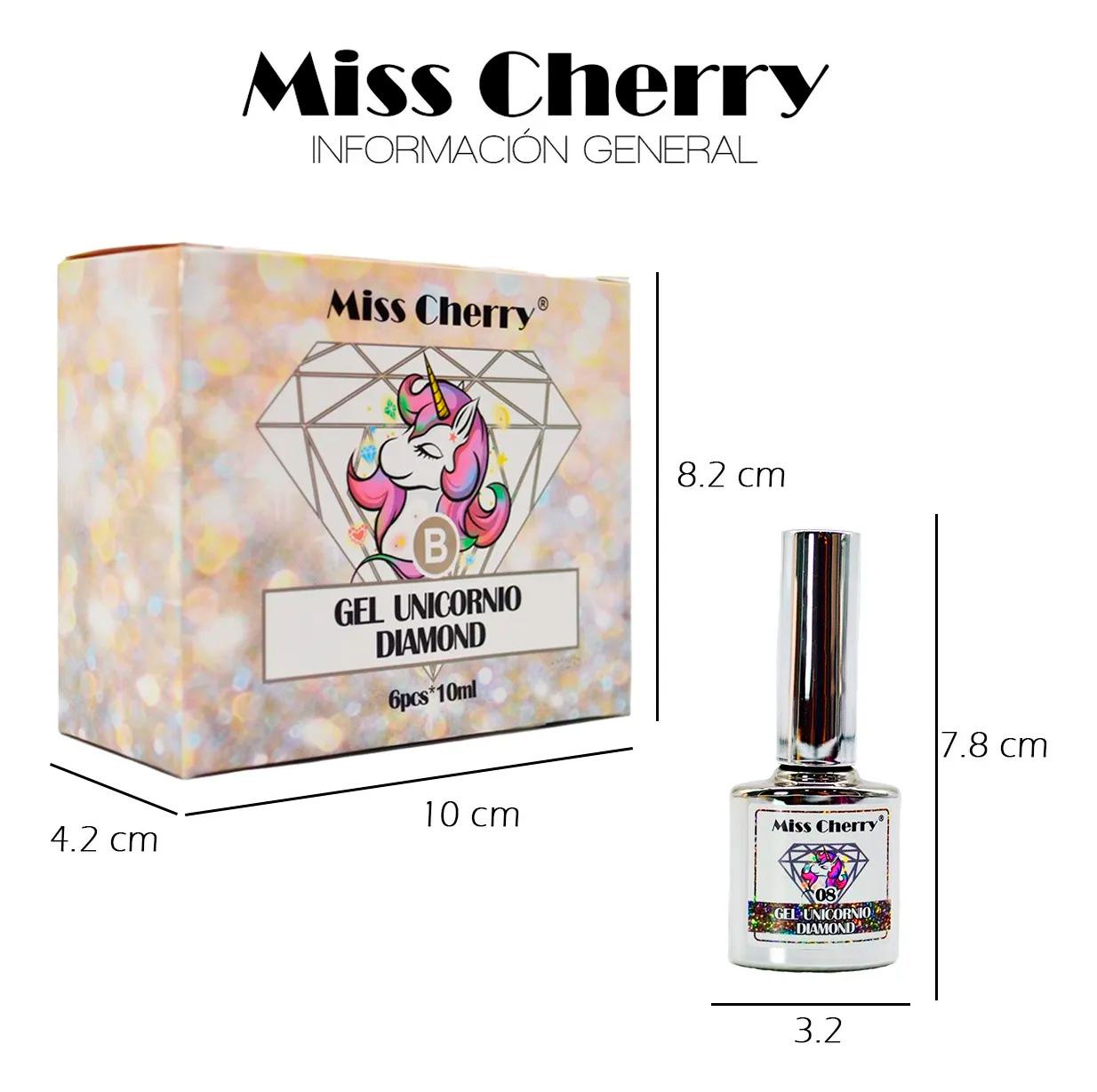 Miss Cherry Gama Unicornio Diamante Gel efecto ojo de gato semipermanente UV LED Nails profesional manicura