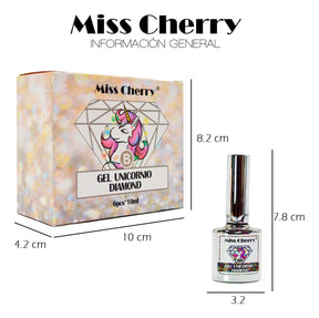 Miss Cherry Gama Unicornio Diamante Gel efecto ojo de gato semipermanente UV LED Nails profesional manicura