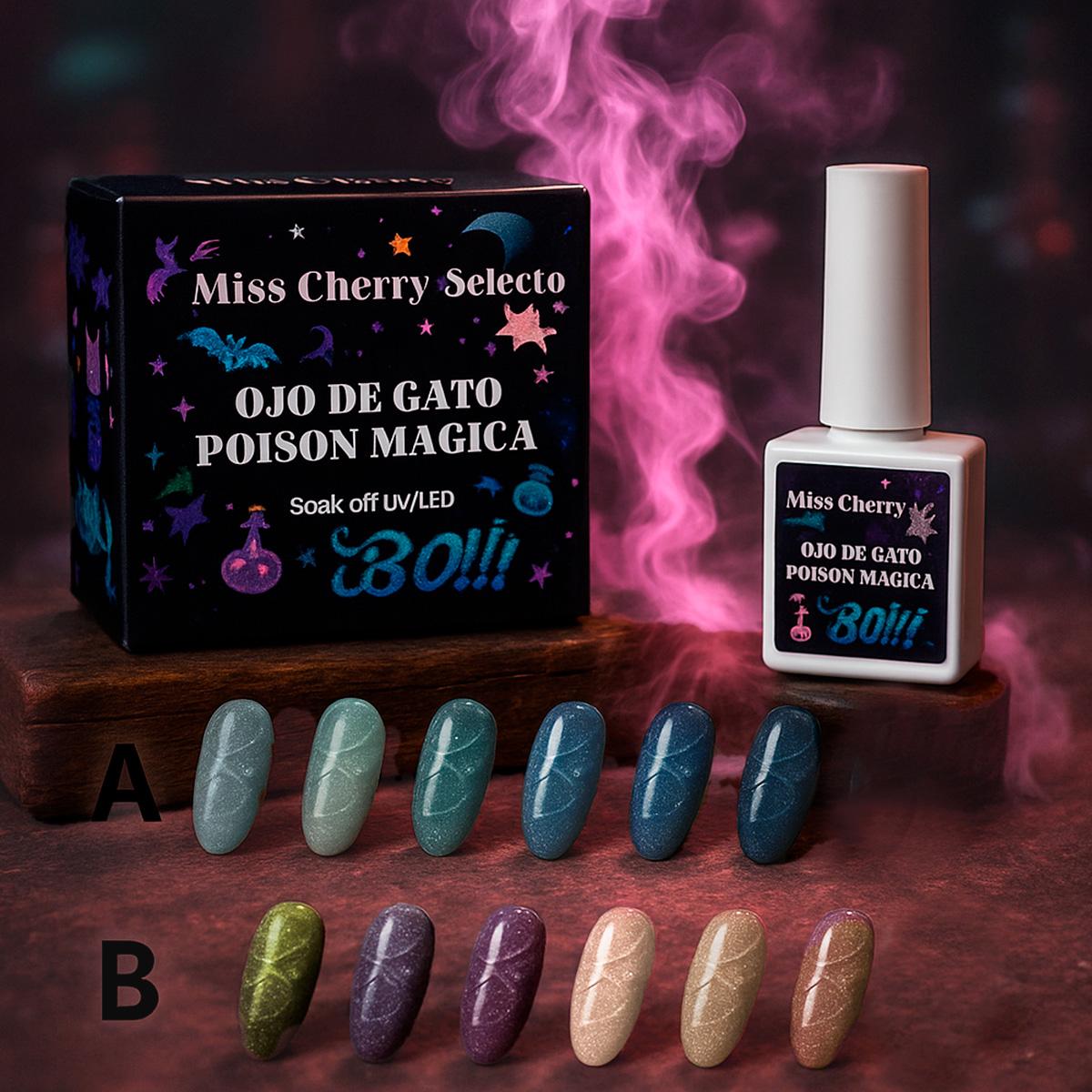 MISS CHERRY Gel esmalte semipermanente para uñas Uv Led Gama efecto ojo de gato POCIÓN MÁGICA 6 pcs