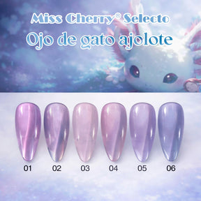 HEMATPOFree Miss Cherry Ojo de gato Ajolote efecto uñas gel profesional