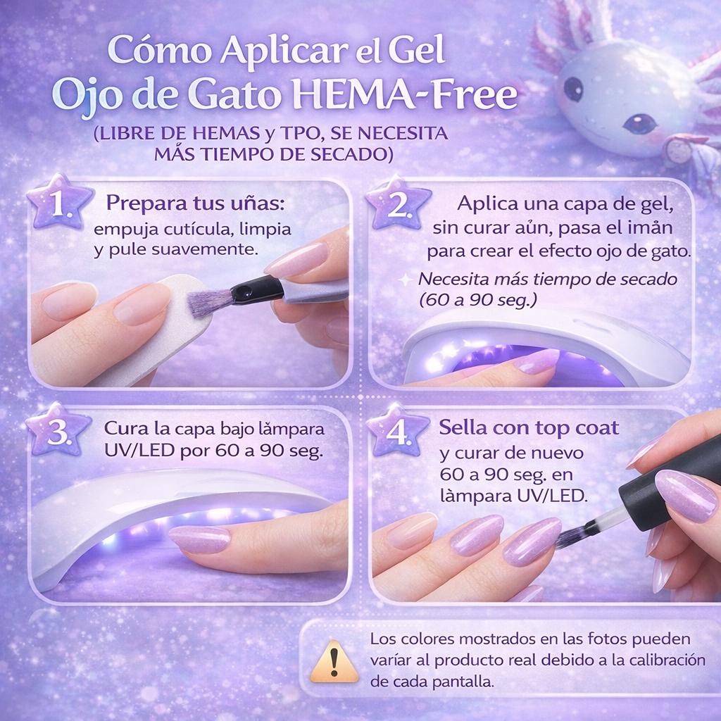 HEMATPOFree Miss Cherry Ojo de gato Ajolote efecto uñas gel profesional