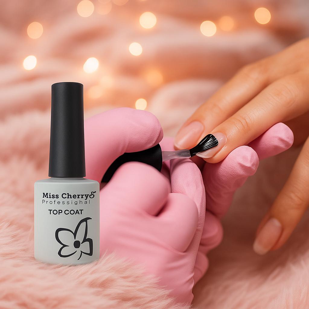 Miss Cherry Gel semipermanente TOP Coat y TOP Cristal Gel Polish Esmalte 12 pcs 10 ml Uñas Nails Efectos