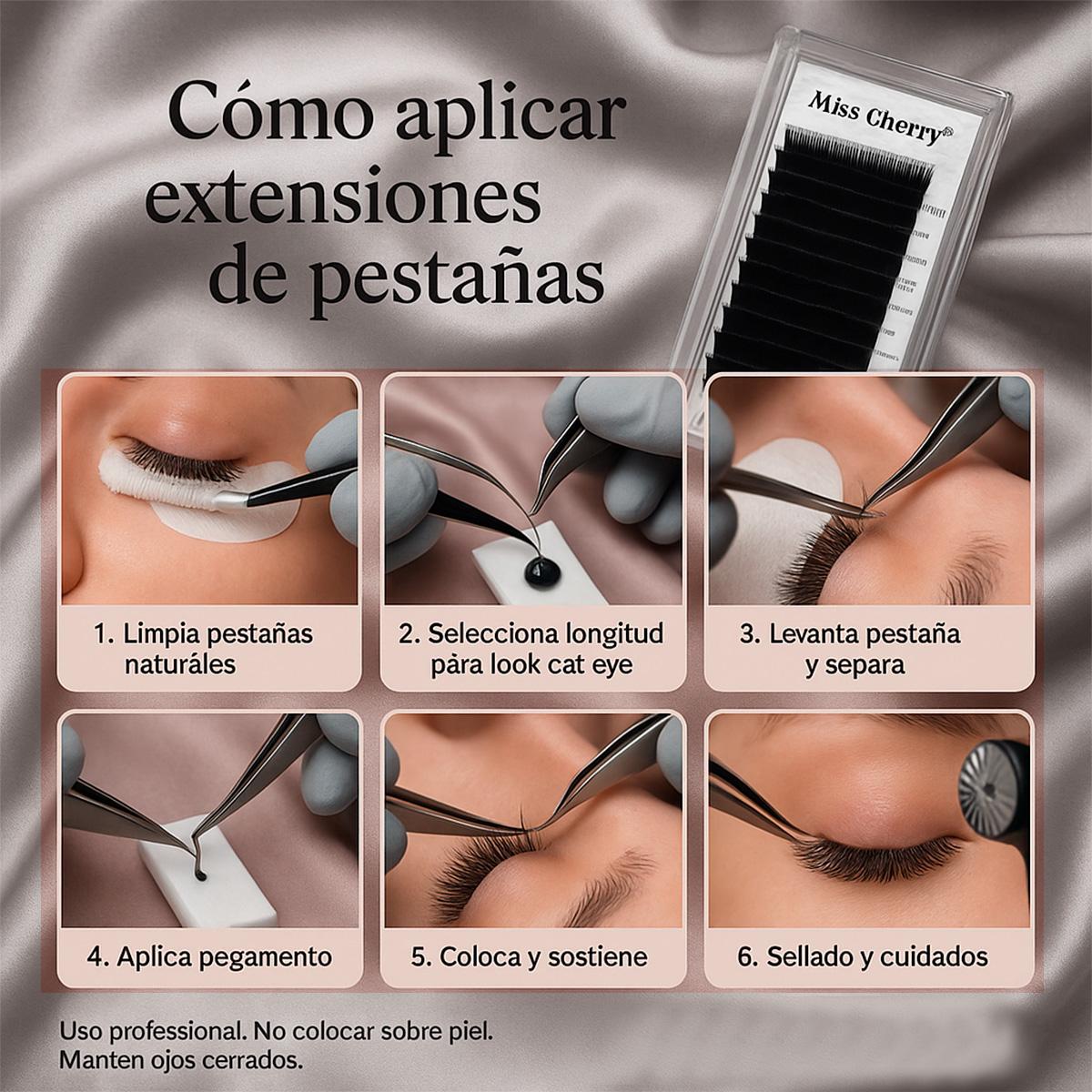 Miss Cherry Pestañas voluminosas profesionales set de pestañas