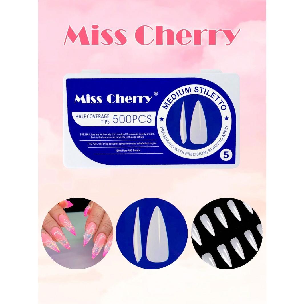 Miss Cherry Tips para el arte de las uñas acrilicas naturales 500 pcs