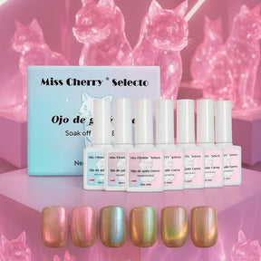 Miss Cherry  Efecto Ojo de gato de Corea gel semipermanente UV LED UÑAS MANICURA 6 pcs