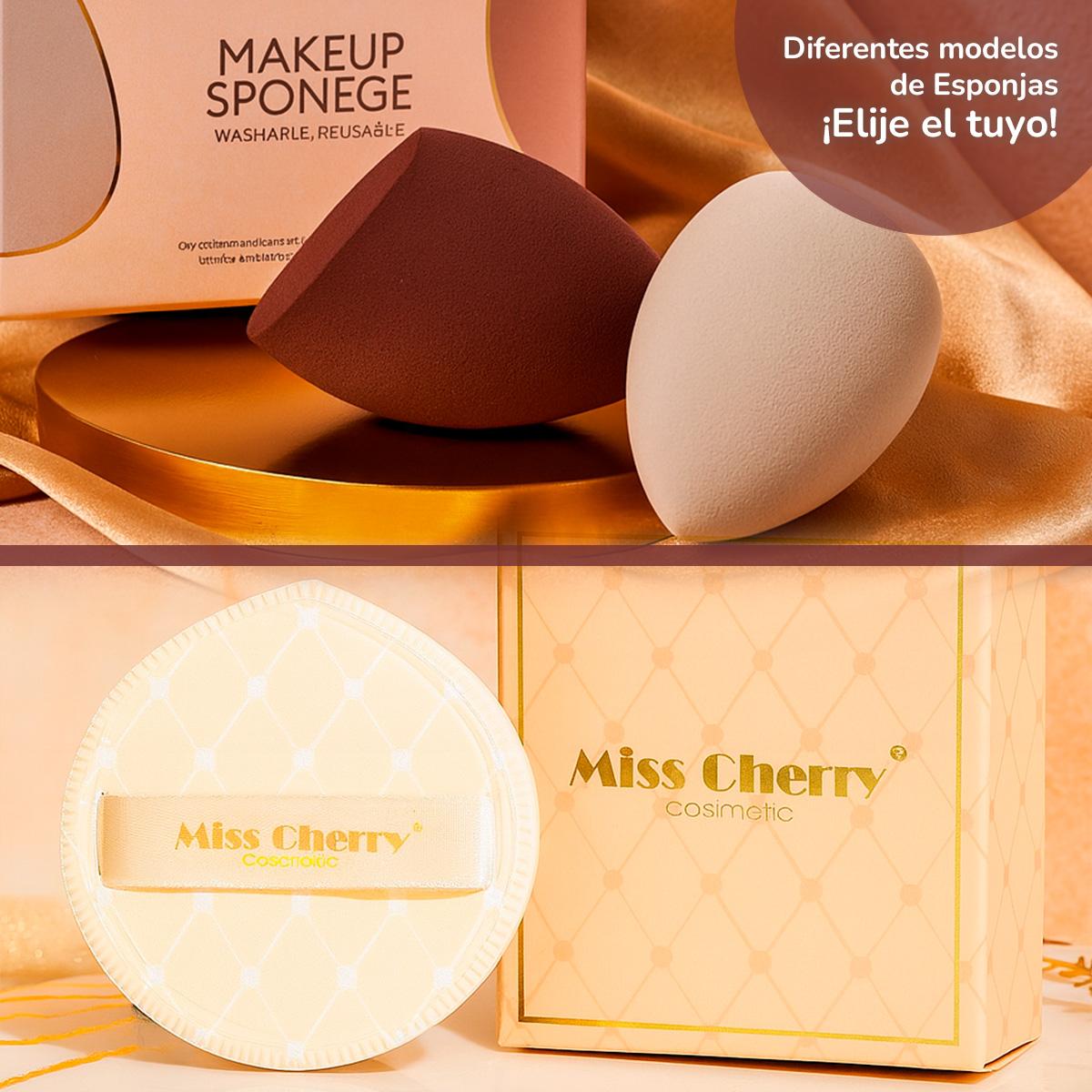 Miss Cherry Makeup Esponjas para Maquillaje Suaves, Reusables y Perfectas para Aplicar Base, Corrector o Polvo