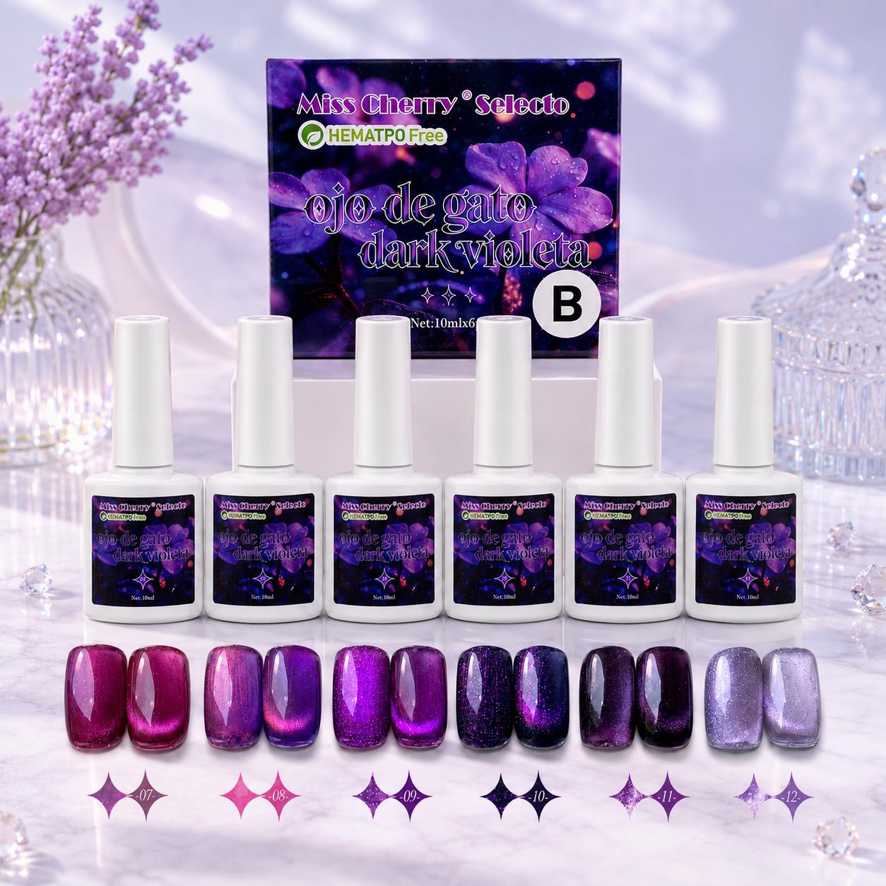 Gel Semipermanente Miss Cherry Ojo de Gato Dark Violeta