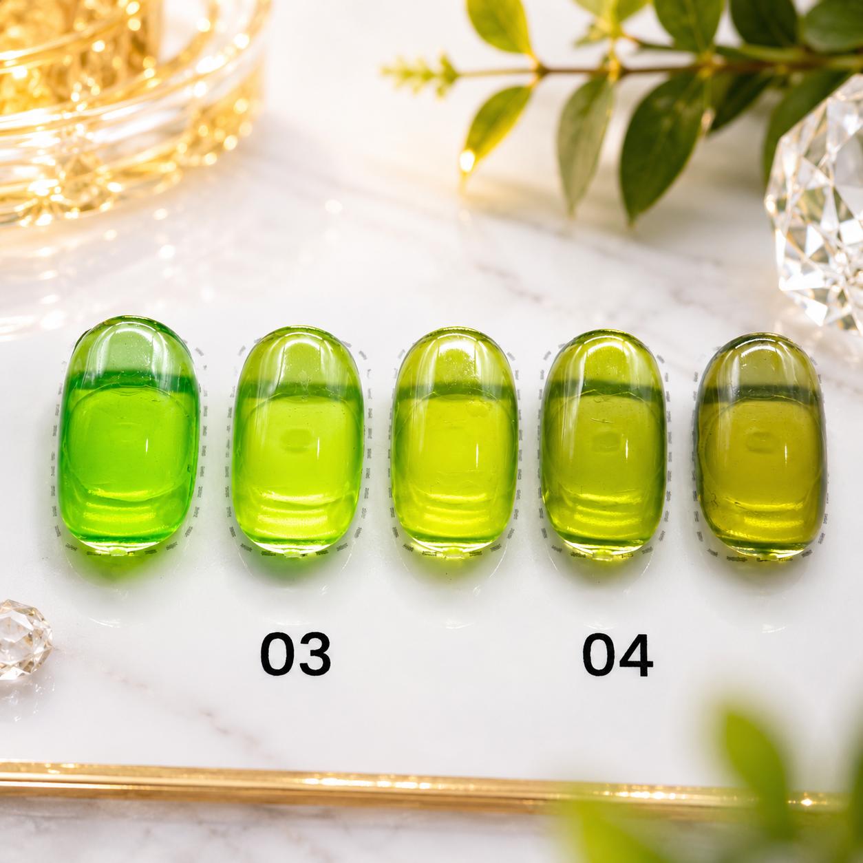 Miss Cherry Gama Gel BAMBU  Vitral Transparente 10ml 6 Piezas gel semipermanente UV LED profesional Nails manicura uñas