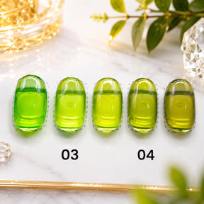 Miss Cherry Gama Gel BAMBU  Vitral Transparente 10ml 6 Piezas gel semipermanente UV LED profesional Nails manicura uñas